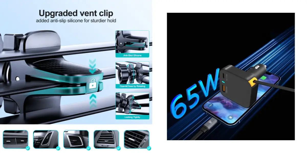 WIWU WiCC033 Helix USB A + Type C 65W Car Charger (3).webp